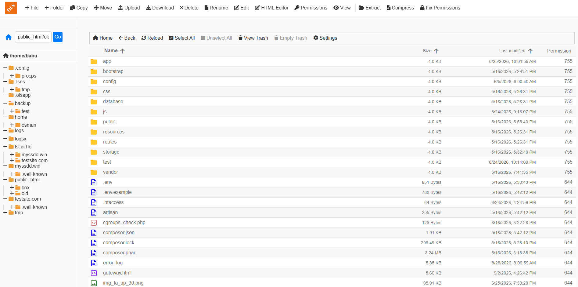 OLSPanel file manager